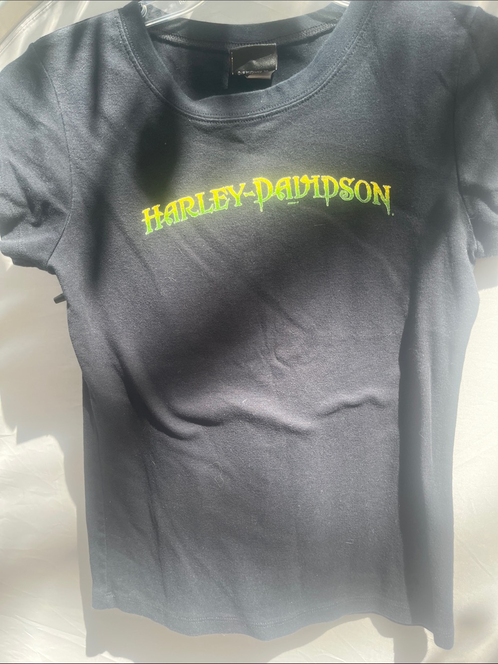 Harley-Davidson Black Tee with Neon Green Logo